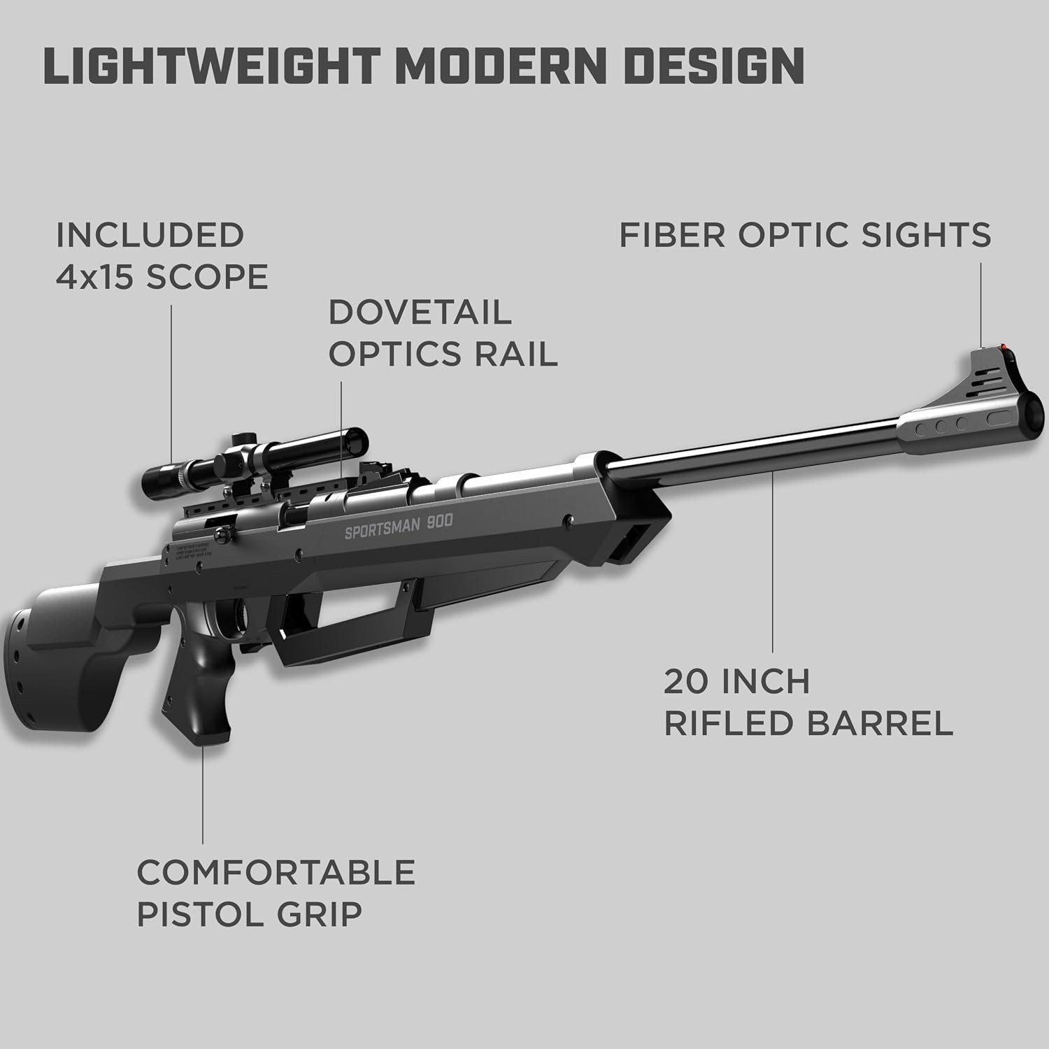 Sportsman 900 Air Rifle .177 Cal BB Pellet Gun with Scope 800 FPS AirGun Sportsman 900 Air Rifle .177 Cal BB Pellet Gun with Scope 800 FPS AirGun