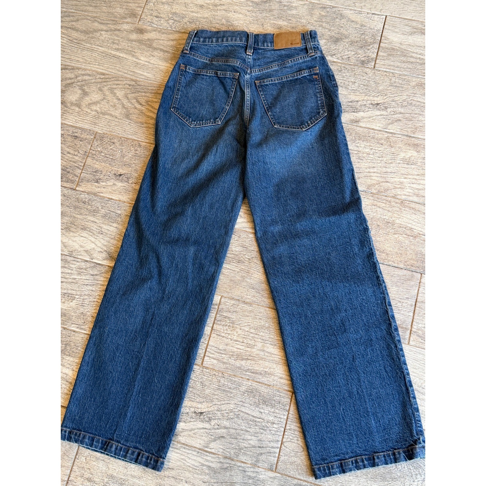 Madewell The Perfect Vintage Wide Leg Jeans 25 Blue High Rise NK804 Denim Womens