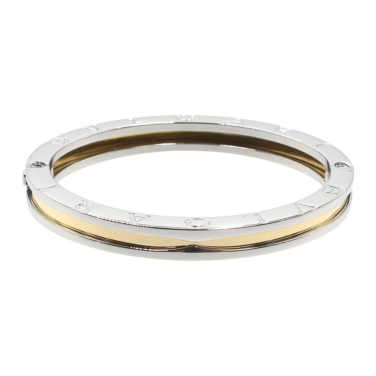 BVLGARI 18K Yellow Gold SS B-zero 1 Bangle Bracelet Excellent A3079
