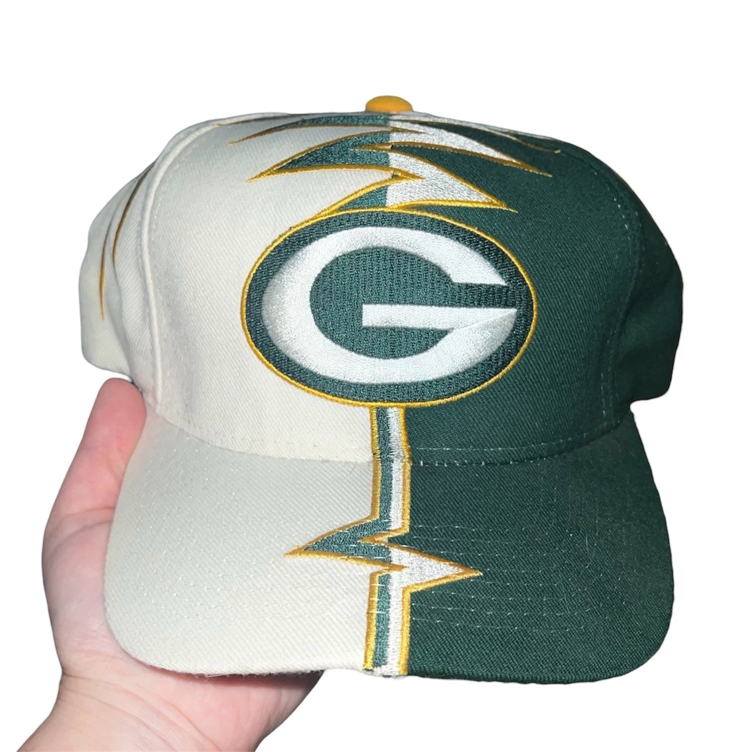 Vintage 90s Starter NFL Pro Line Green Bay Packers Snapback Green Shockwave Hat