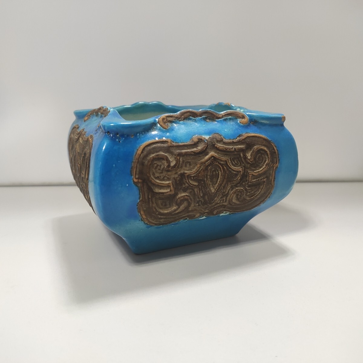 Vintage MCM Bitossi Rimini Blue & Brown Glaze Vessel 1950\'s Italy Ashtray Bowl