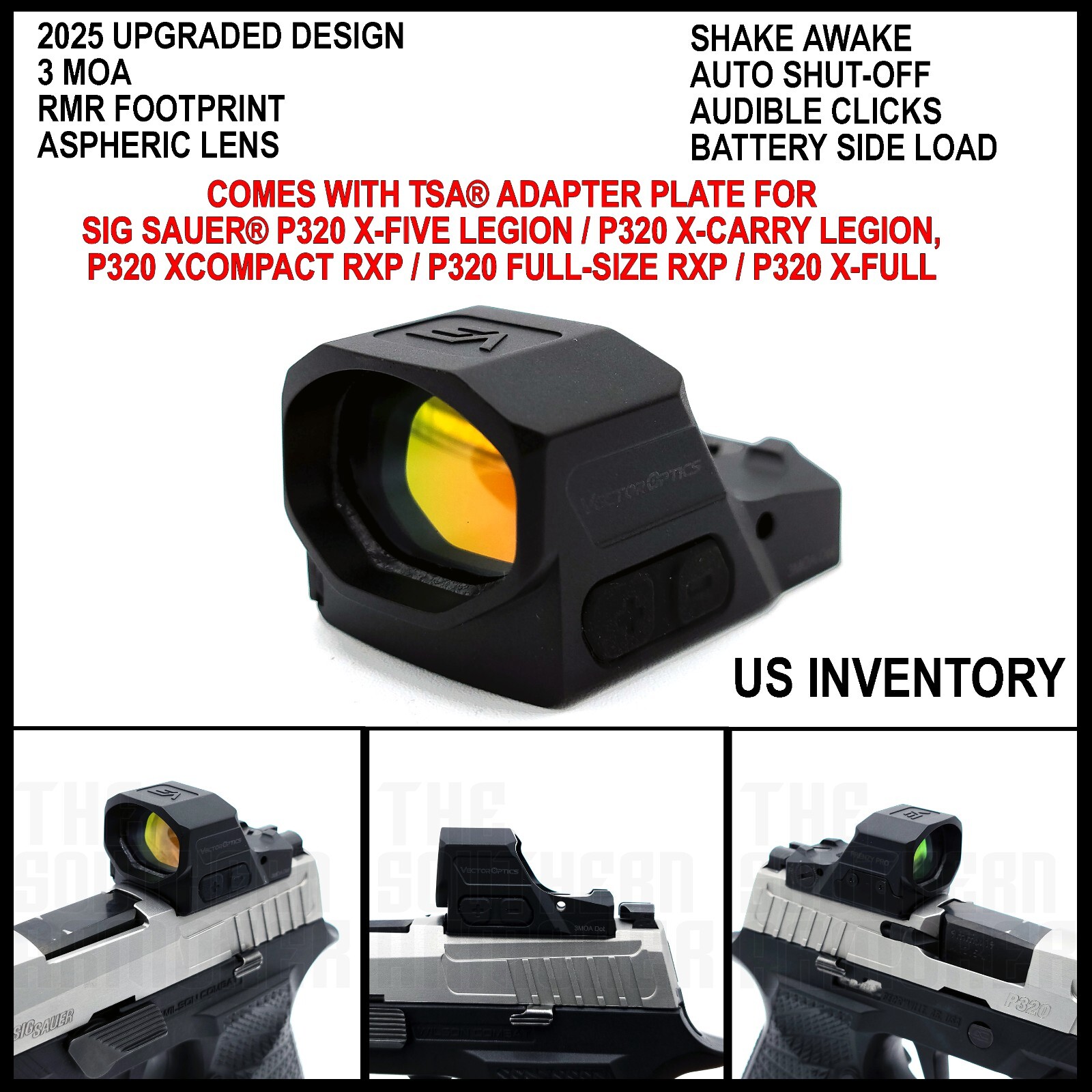 2025 SHAKE AWAKE Red Dot with Adapter for SIG SAUER® P320 X-CARRY LEGION