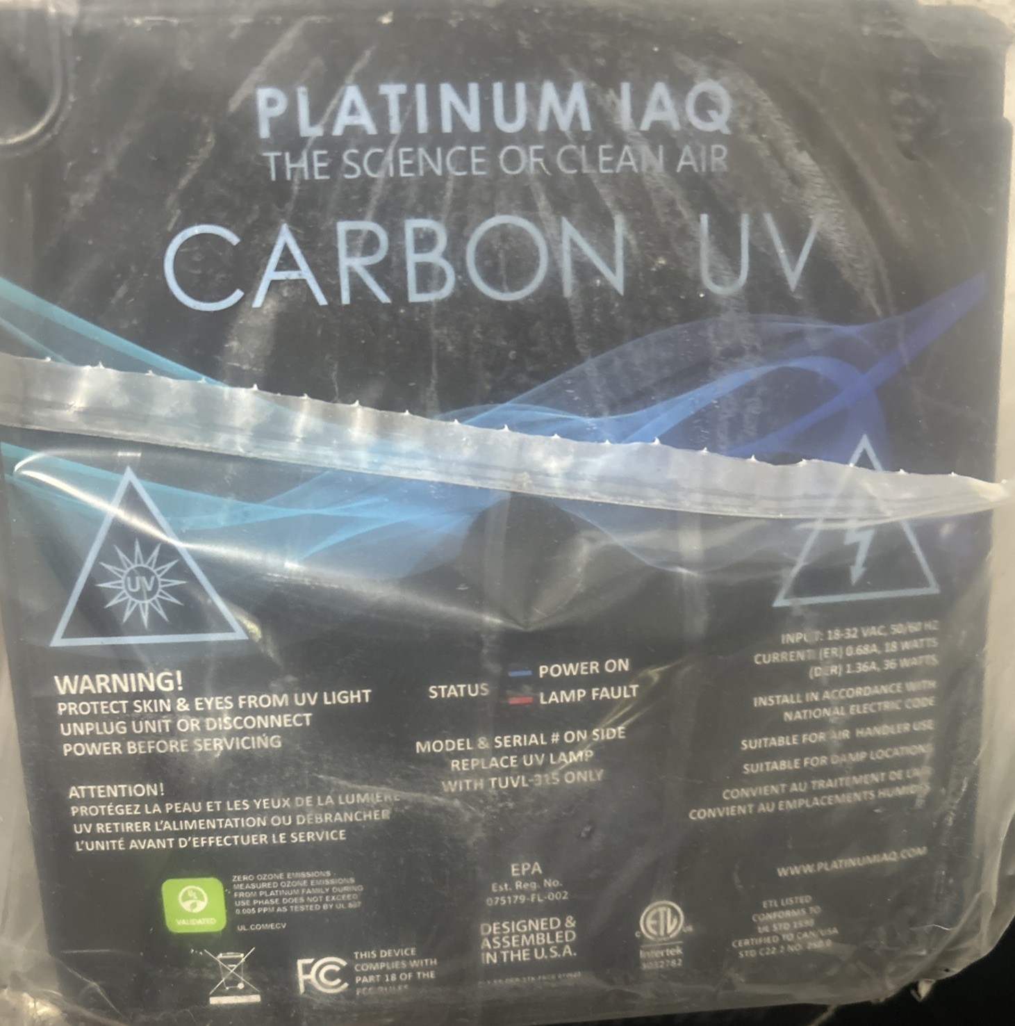 Fresh-Aire UV In Duct Air Purification System - PL-PCOX-ER3 NO BULB Fresh-Aire UV In Duct Air Purification System - PL-PCOX-ER3 NO BULB