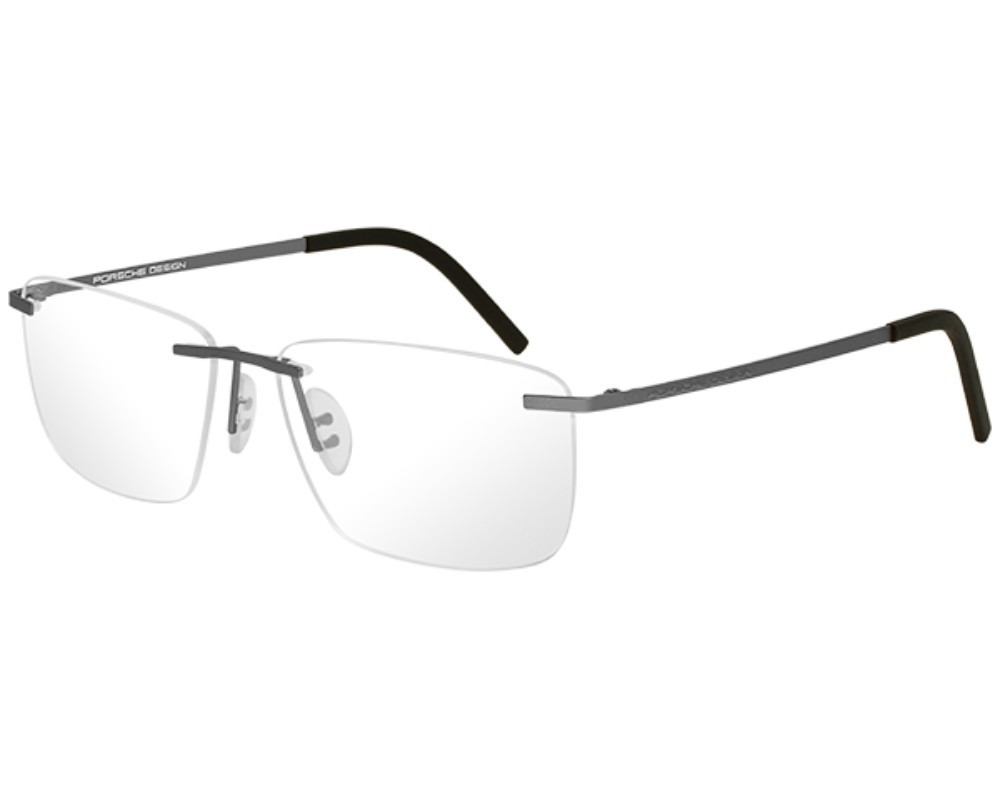 Porsche Design P8321S3-B Eyeglasses Men\'s Gray Rimless Square Shape 56mm