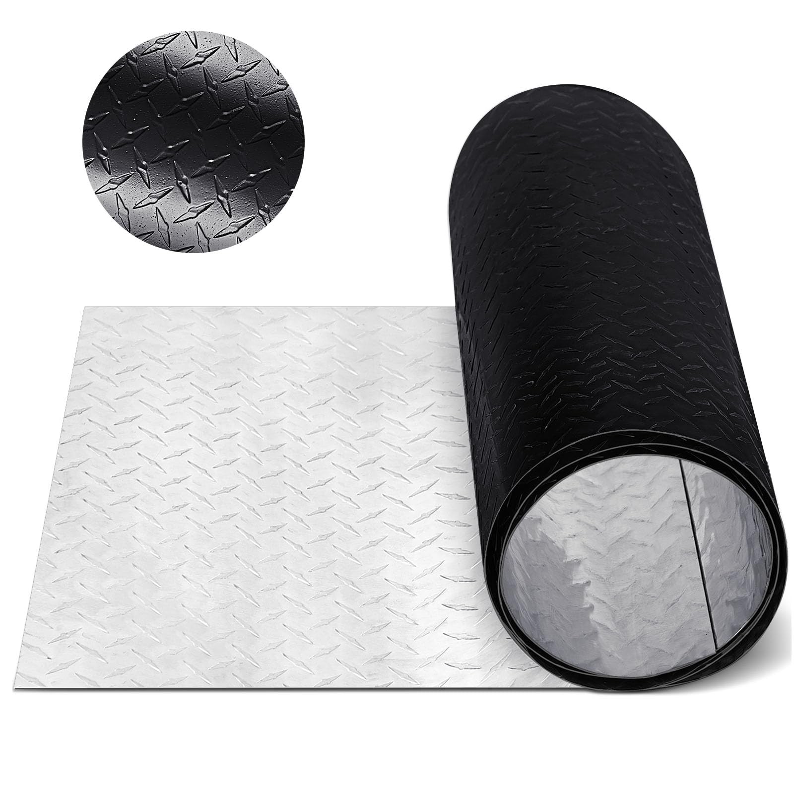 Yaocom 24\'\' x 96\'\' x 0.06\'\' Aluminum Diamond Plate Sheet, Black Yaocom 24\'\' x 96\'\' x 0.06\'\' Aluminum Diamond Plate Sheet, Black