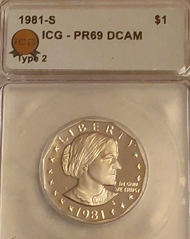1981 S TYPE 2 SBA DOLLAR ICG PR69 DEEP CAMEO Free Post Tracking 