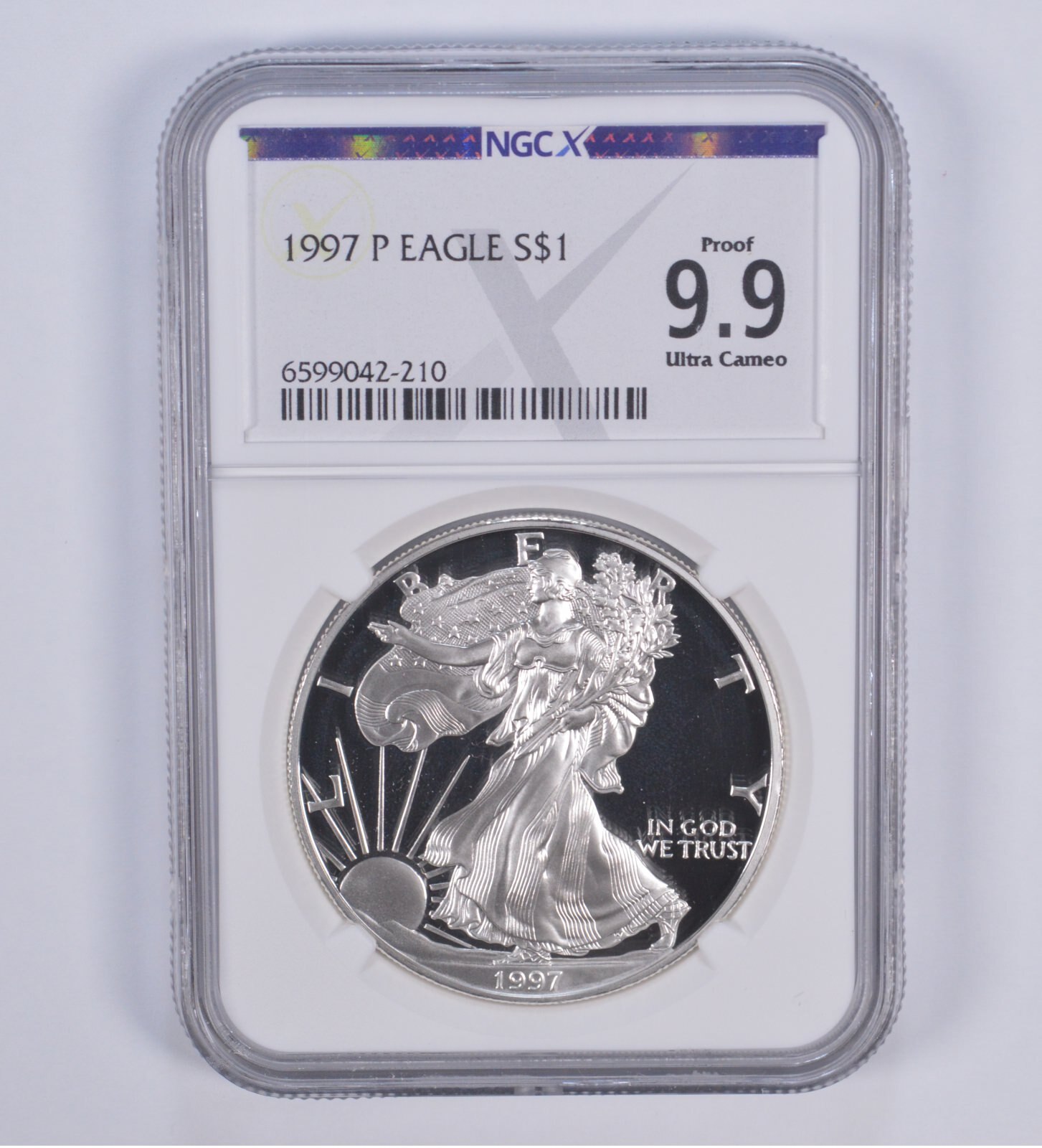 1997-P American Silver Eagle Proof 9.9 NGC X NGCX - Almost PERFECT