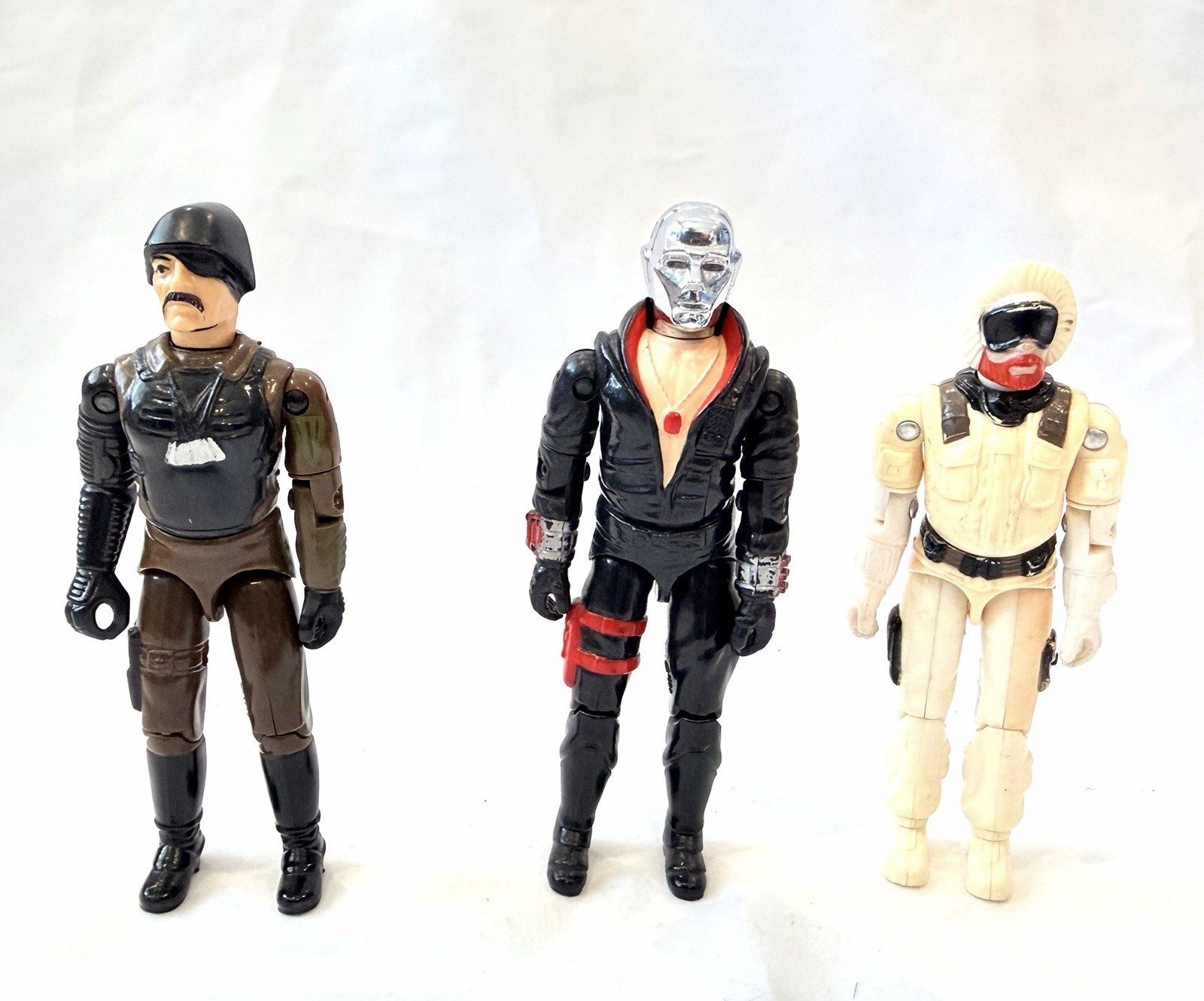 Vintage 1983 GI Joe 3.75” Action Figure Lot Destro, Major Bludd, & Snow Job