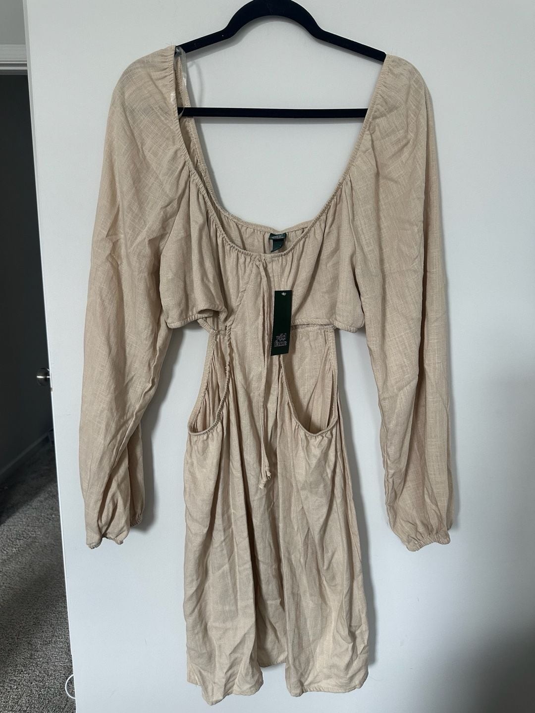 NWT Wild Fable Tan Long Sleeve Cut Out Party Dress XXL
