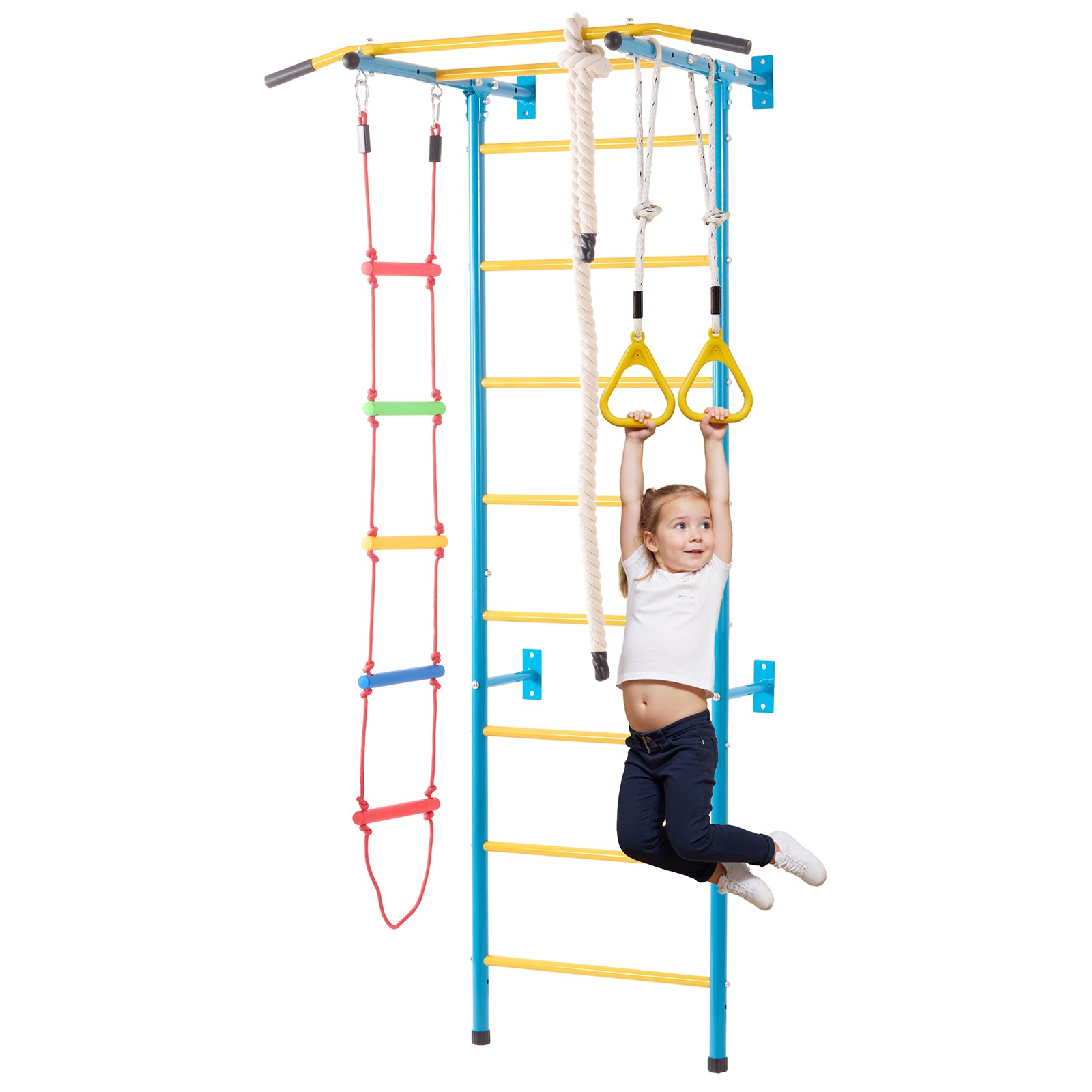 VEVOR Wall Gym for Kids 5 in 1 Steel Indoor Kids Gym for Exercise Climbing Toys