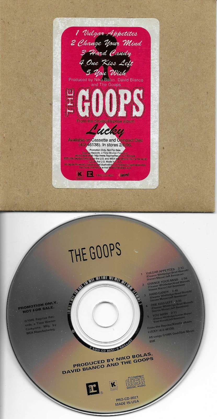 THE GOOPS Ultra Rare 5TRX PROMO ADVNCE SAMPLER Carded Sleeve CD 1996 USA