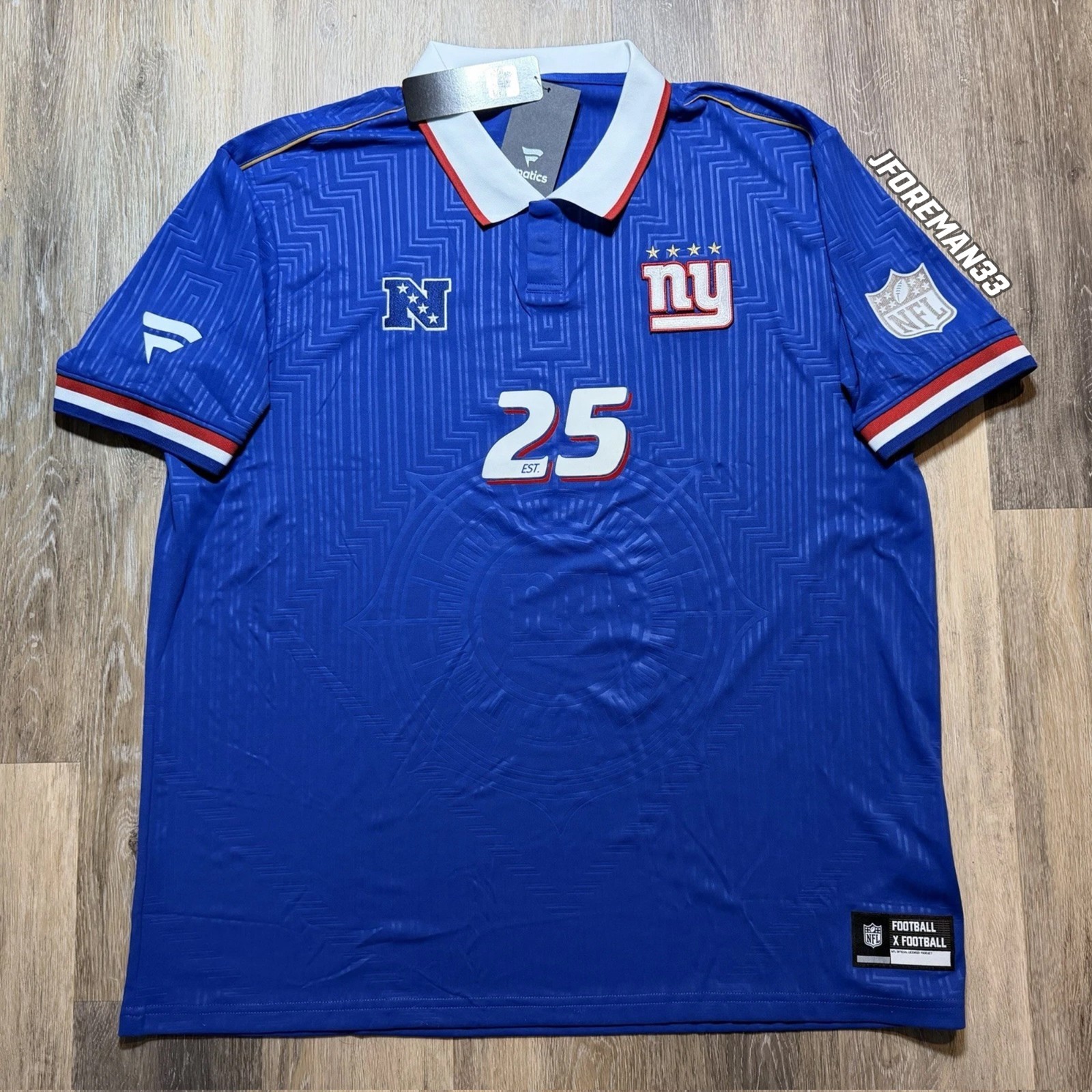 Authentic New York Giants Soccer Jersey Football x Fanatics 2026 NFL World Cup