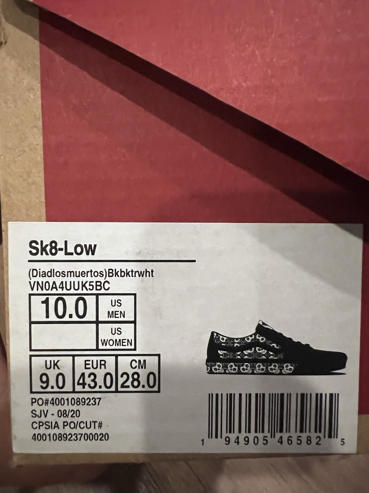 VANS Sk8-Low Dia de los Muertos Skull Low Top Sneakers Black/White VN0A4UUK5BC VANS Sk8-Low Dia de los Muertos Skull Low Top Sneakers Black/White VN0A4UUK5BC