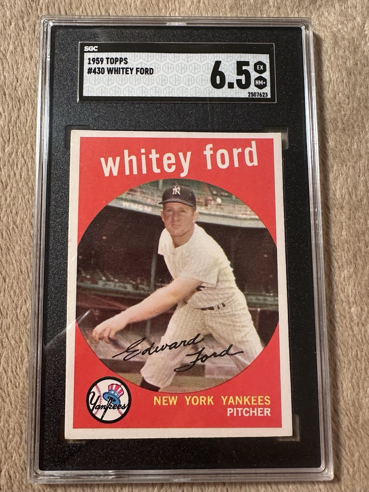 1959 Topps Whitey Ford #430 SGC 6.5 EX/NM+ New York Yankees HOF Nicely Centered