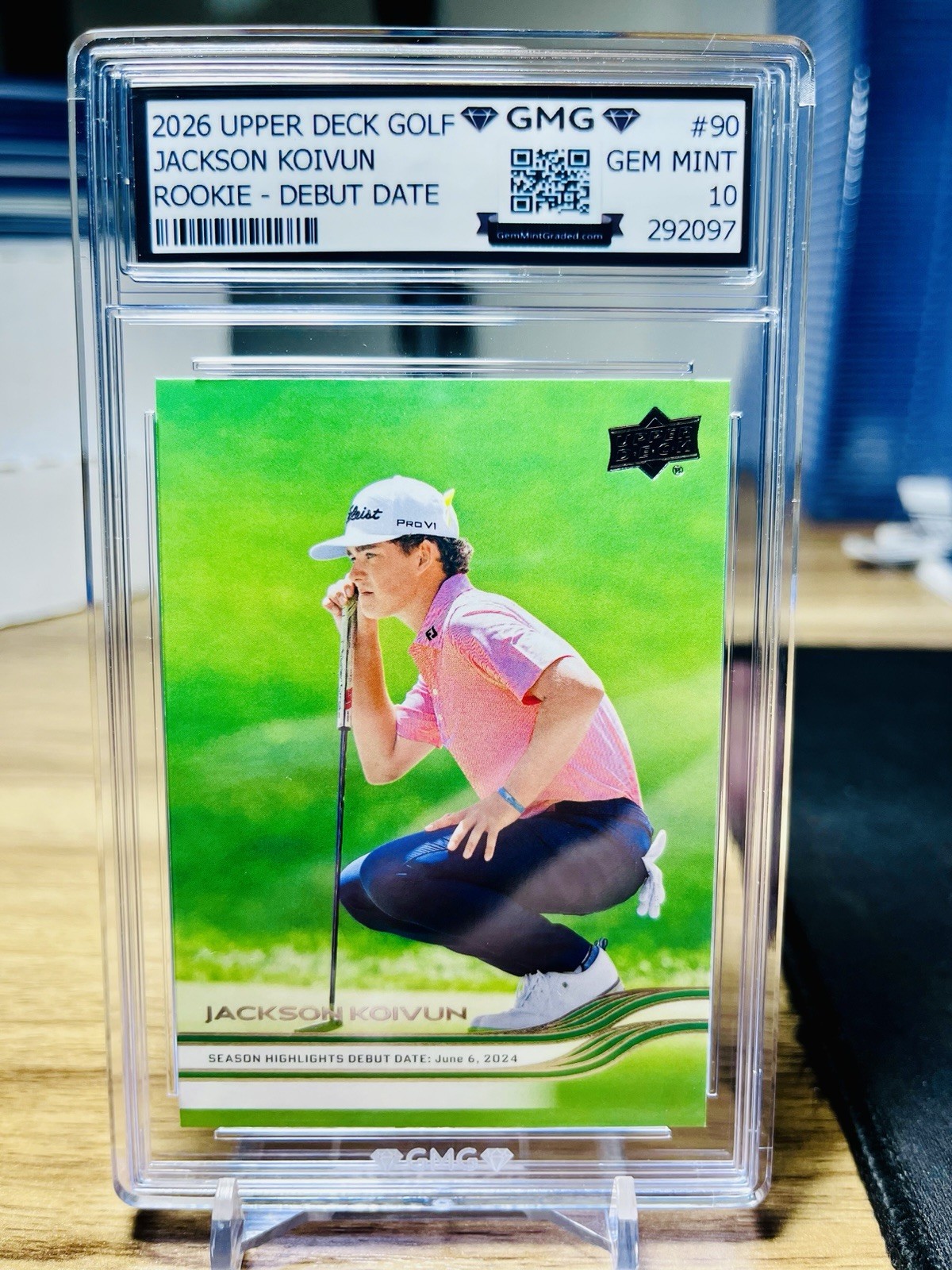 2026 Upper Deck Golf Jackson Koivun Rookie Debut Dates #90 GMG Graded 10 Gem 💎 2026 Upper Deck Golf Jackson Koivun Rookie Debut Dates #90 GMG Graded 10 Gem 💎