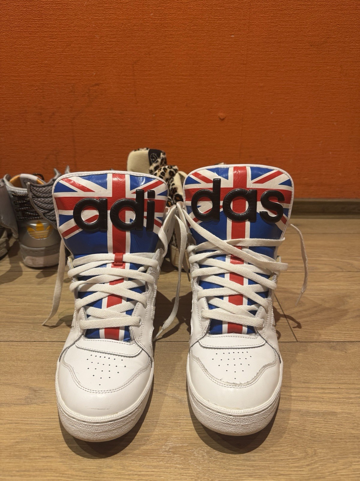 Size 11- Jeremy Scott x adidas Instinct High Union Jack