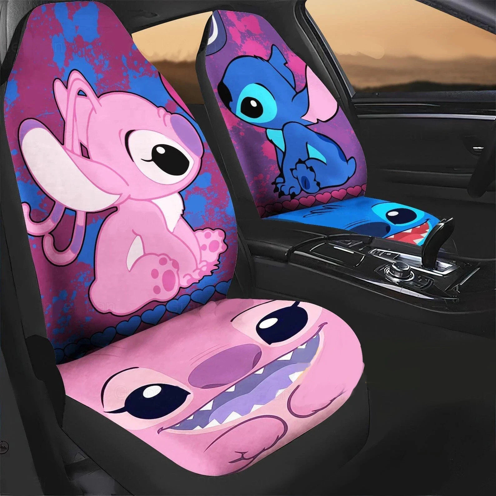 Watercolor Stitch And Angel Better Together Lilo & Stitch Car ( set of 2) TN1504 Watercolor Stitch And Angel Better Together Lilo & Stitch Car ( set of 2) TN1504