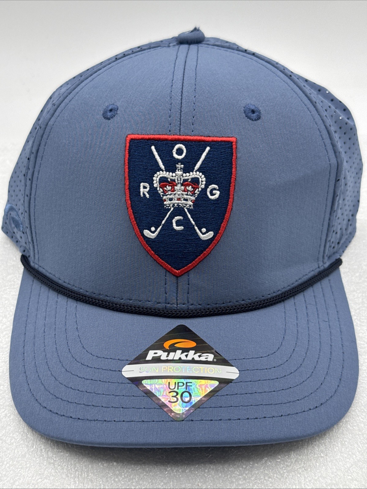 NWT Pukka Royal Oaks Golf Club Ocala Florida Blue Periwinkle Golf Hat Mesh UPF30
