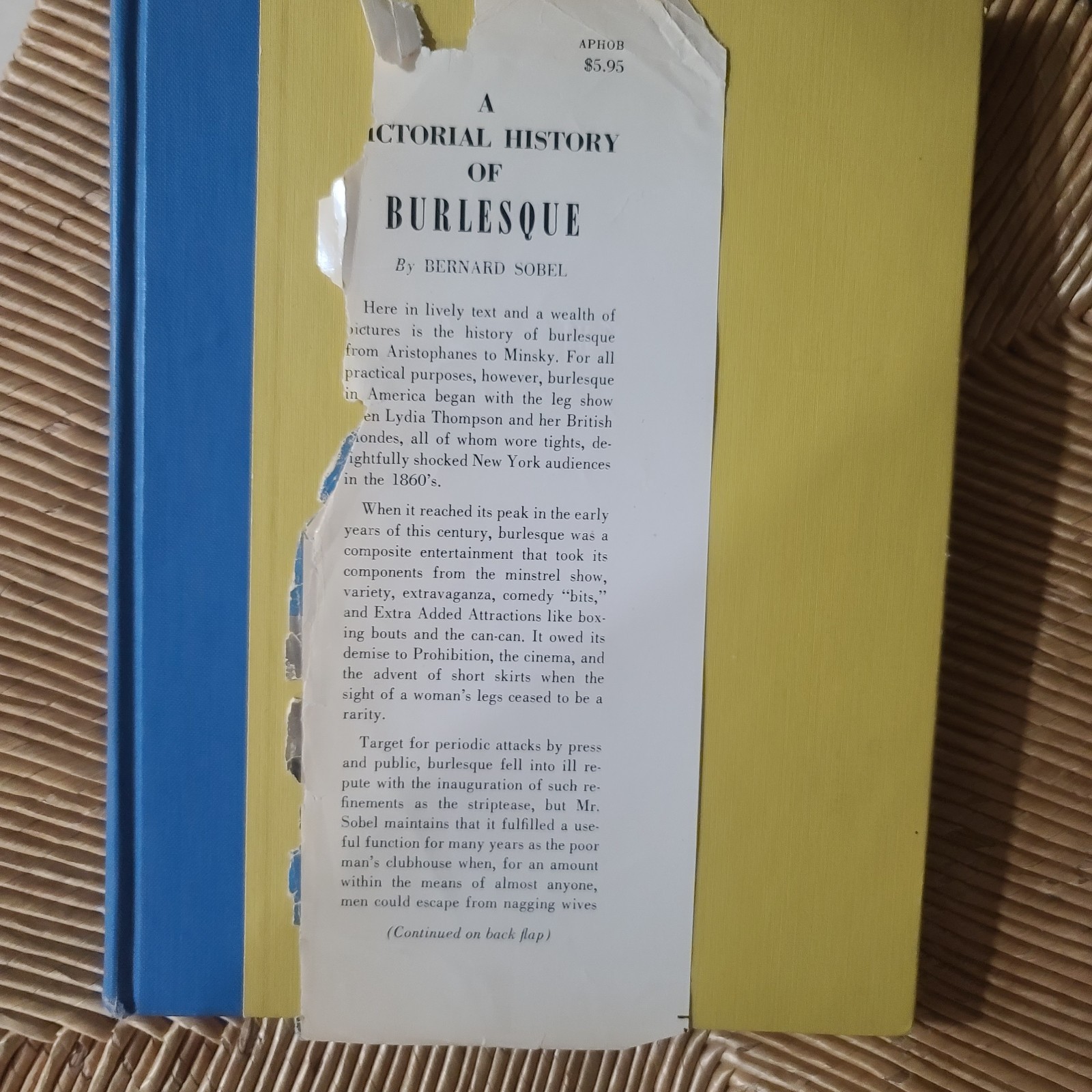 AUTOGRAPHED A Pictoral History of Burlesque Bernard Sobel (1956 Hardcover) 💃👀