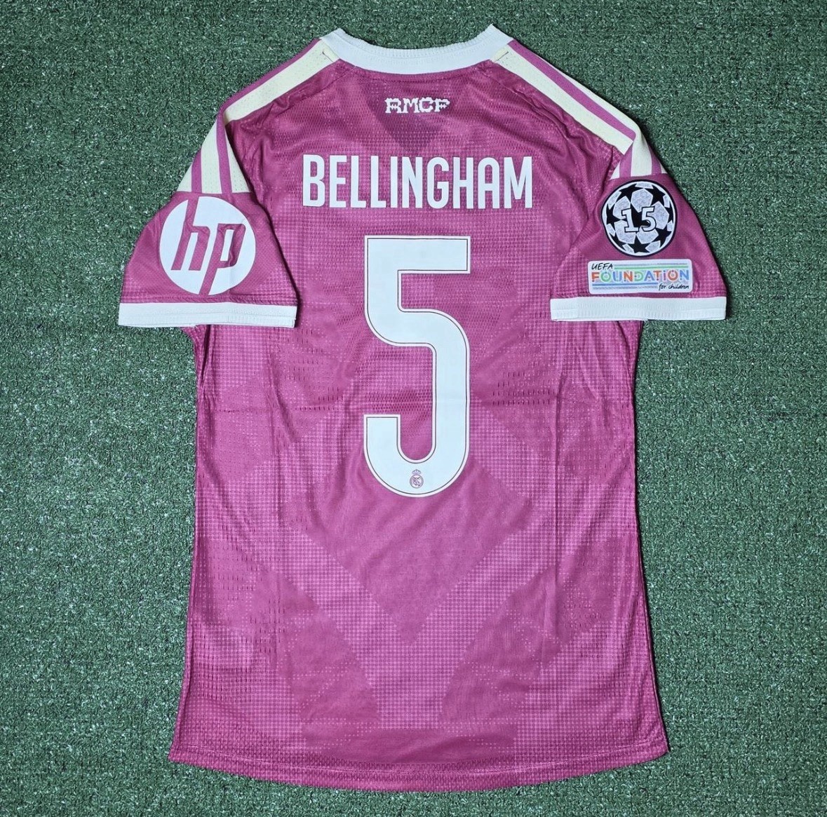 Adidas Real Madrid Bellingham #5 Pink/White Soccer Jersey Size XL