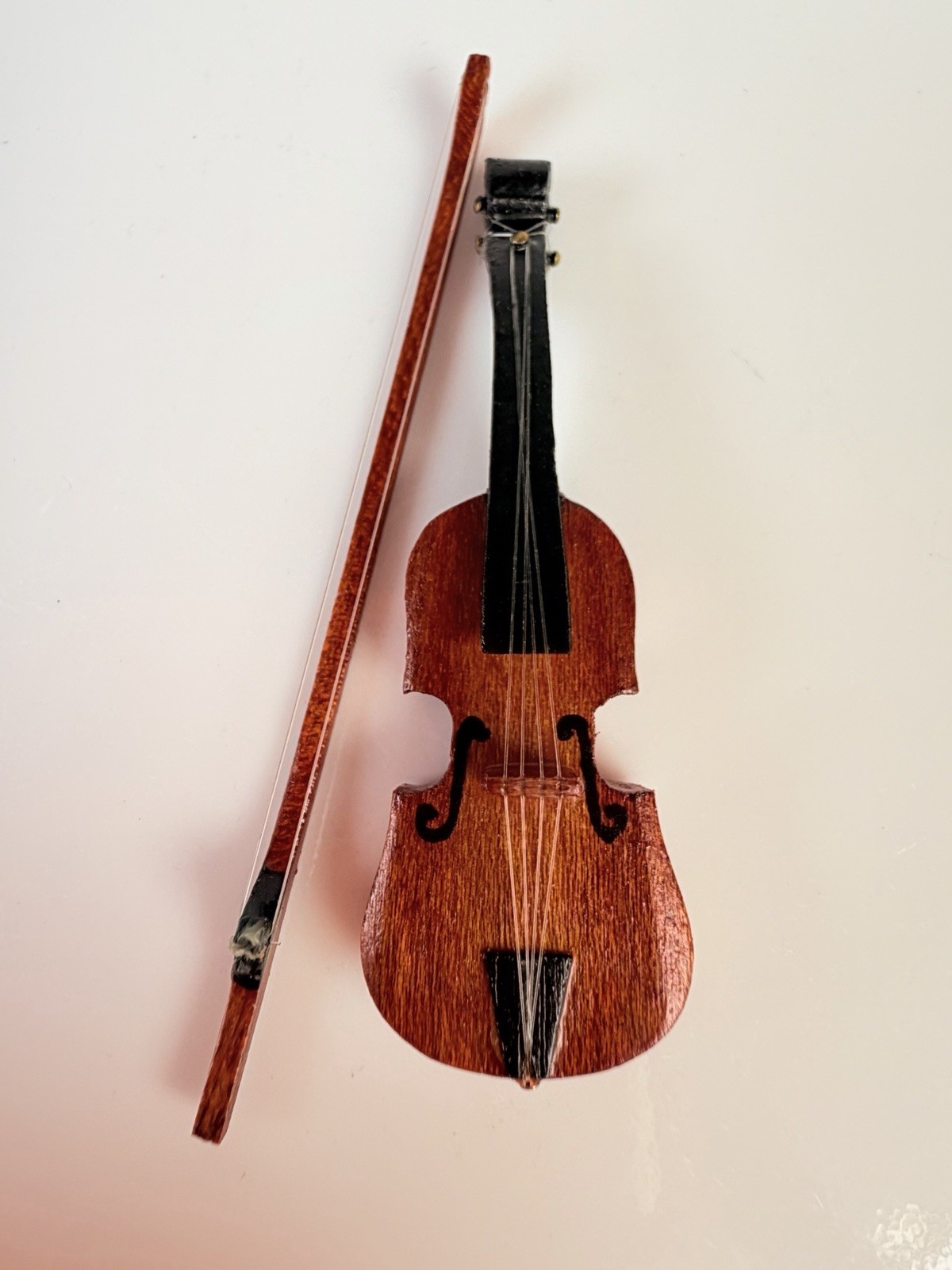 Rare Ralph Partelow 1985 Signed Artisan Miniature Violin & Bow 1:12 IGMA OOAK