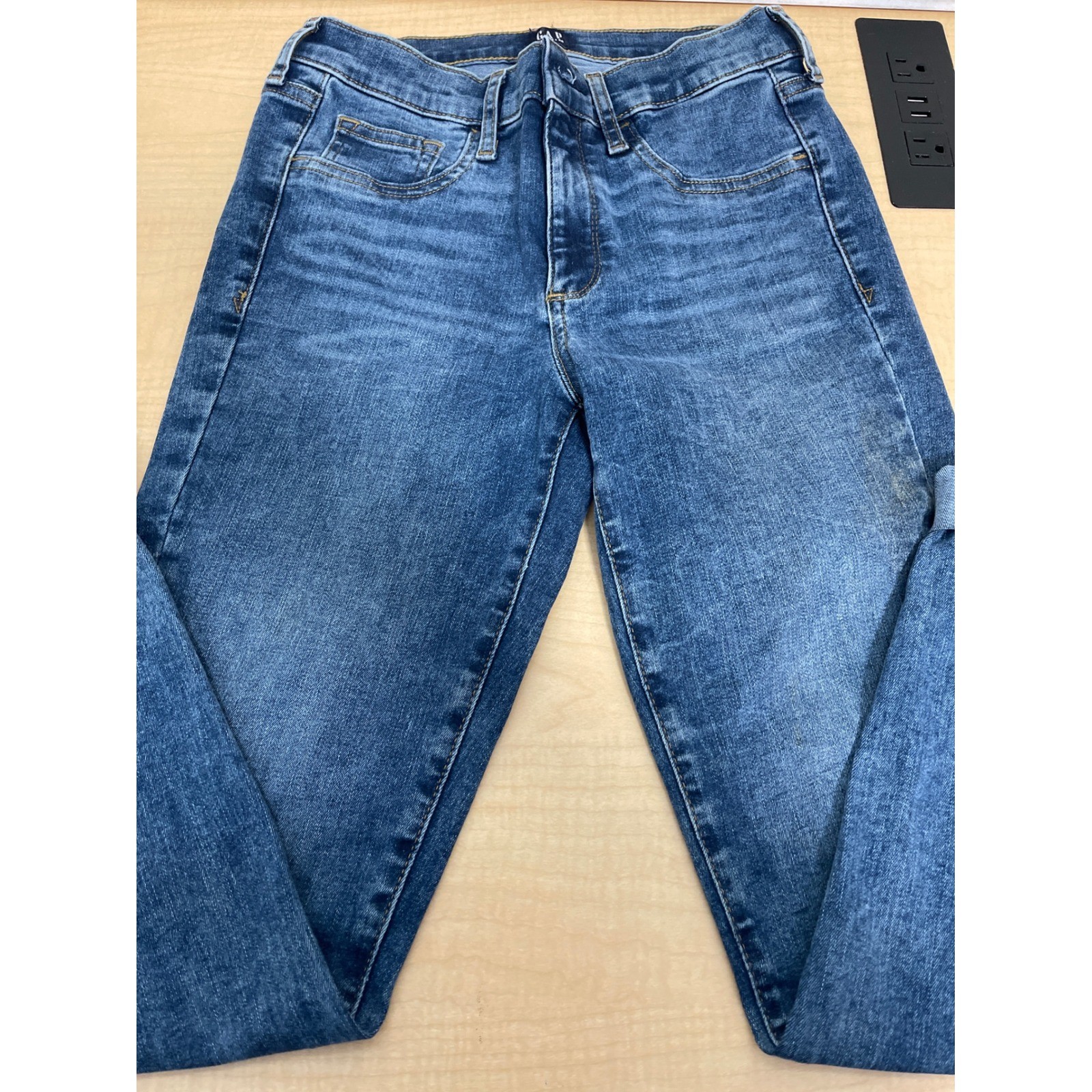 Gap Denim Womens Skinny Jeans Medium Wash Blue Stretch Size 27 Regular Gap Denim Womens Skinny Jeans Medium Wash Blue Stretch Size 27 Regular