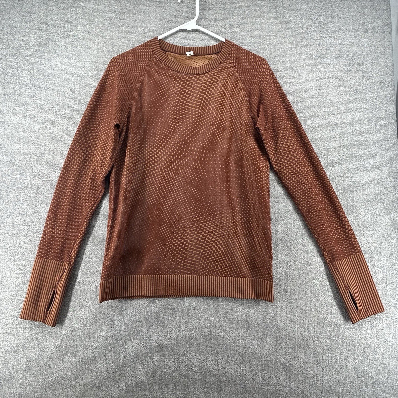 Lululemon Rest Less Pullover Women Size 8 Brown Stretch Activewear