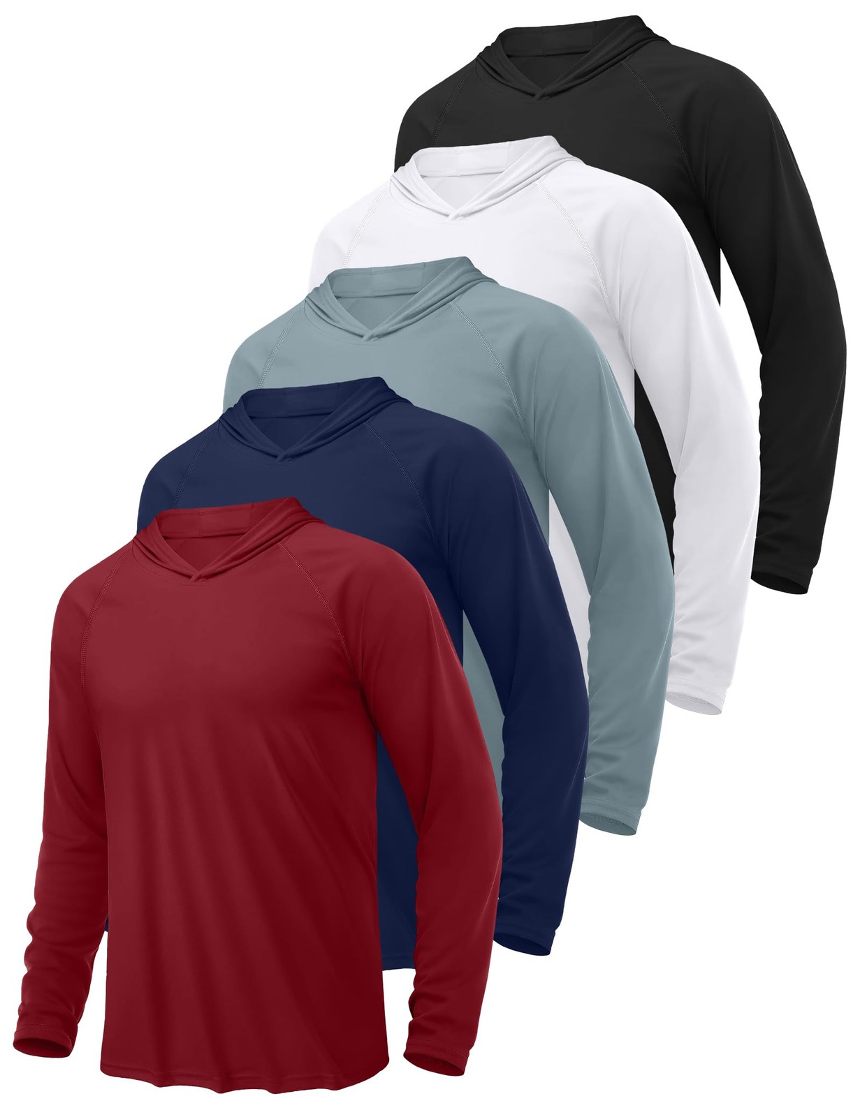 HovSiyla 5 Pack Men\'s Hoodies Sun Protection Fishing Shirts Moisture Wicking ...