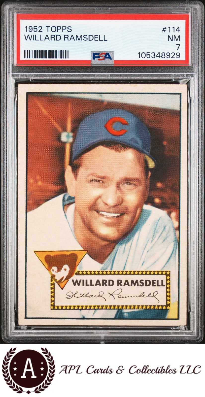 1952 Topps Willard Ramsdell #114 PSA 7 Sharp Fresh Grade 1952 Topps Willard Ramsdell #114 PSA 7 Sharp Fresh Grade
