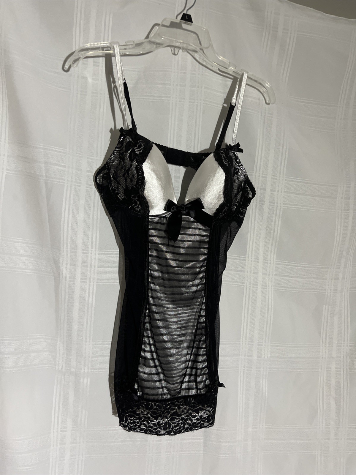 iCollection Sexy Lace  Babydoll Lingerie Nightwear Soft lace underwire Sz L