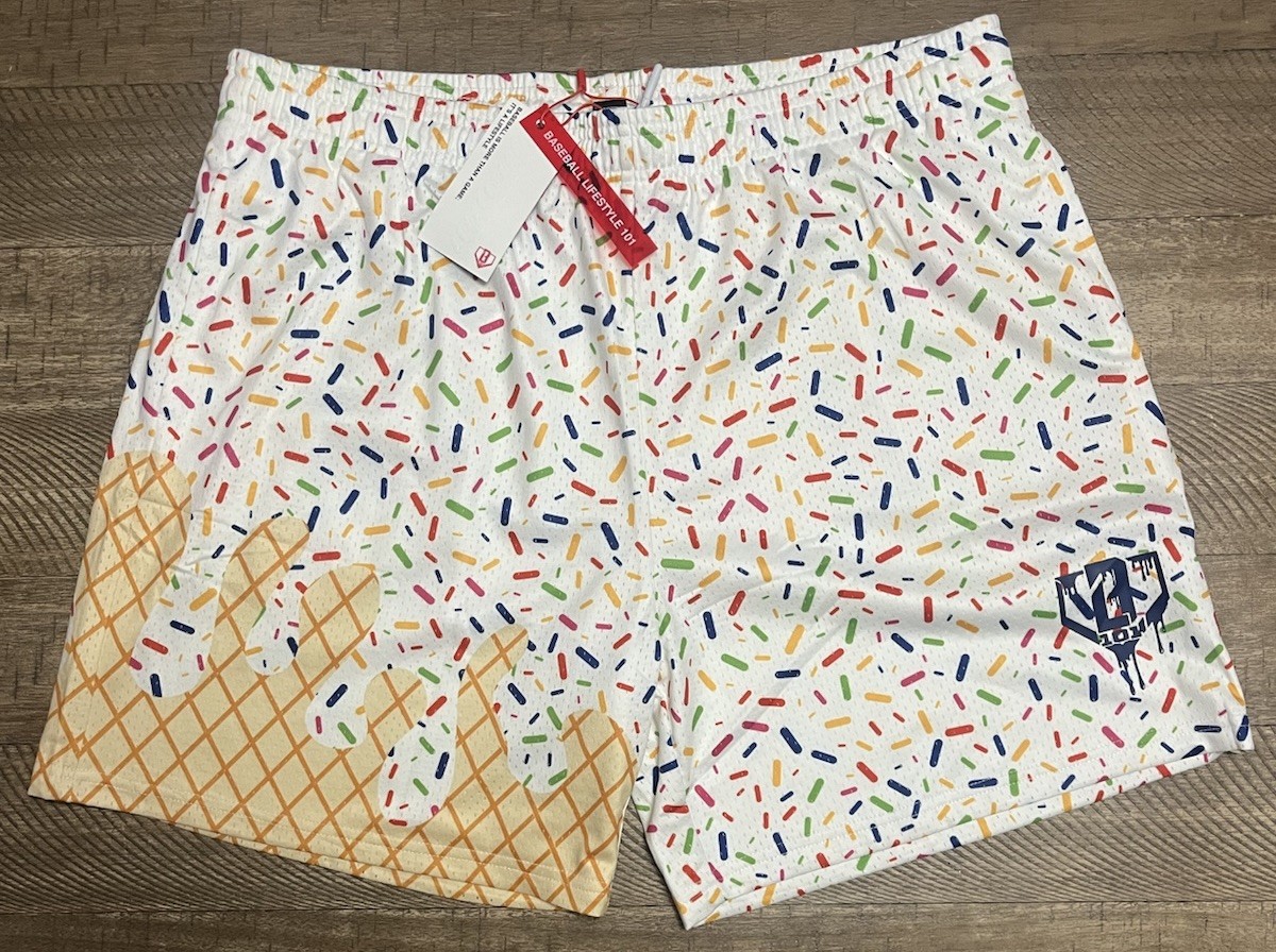 NWT- Baseball Lifestyle 101 Athletic Shorts Ice Cream Vanilla Men’s Size 2XL XXL