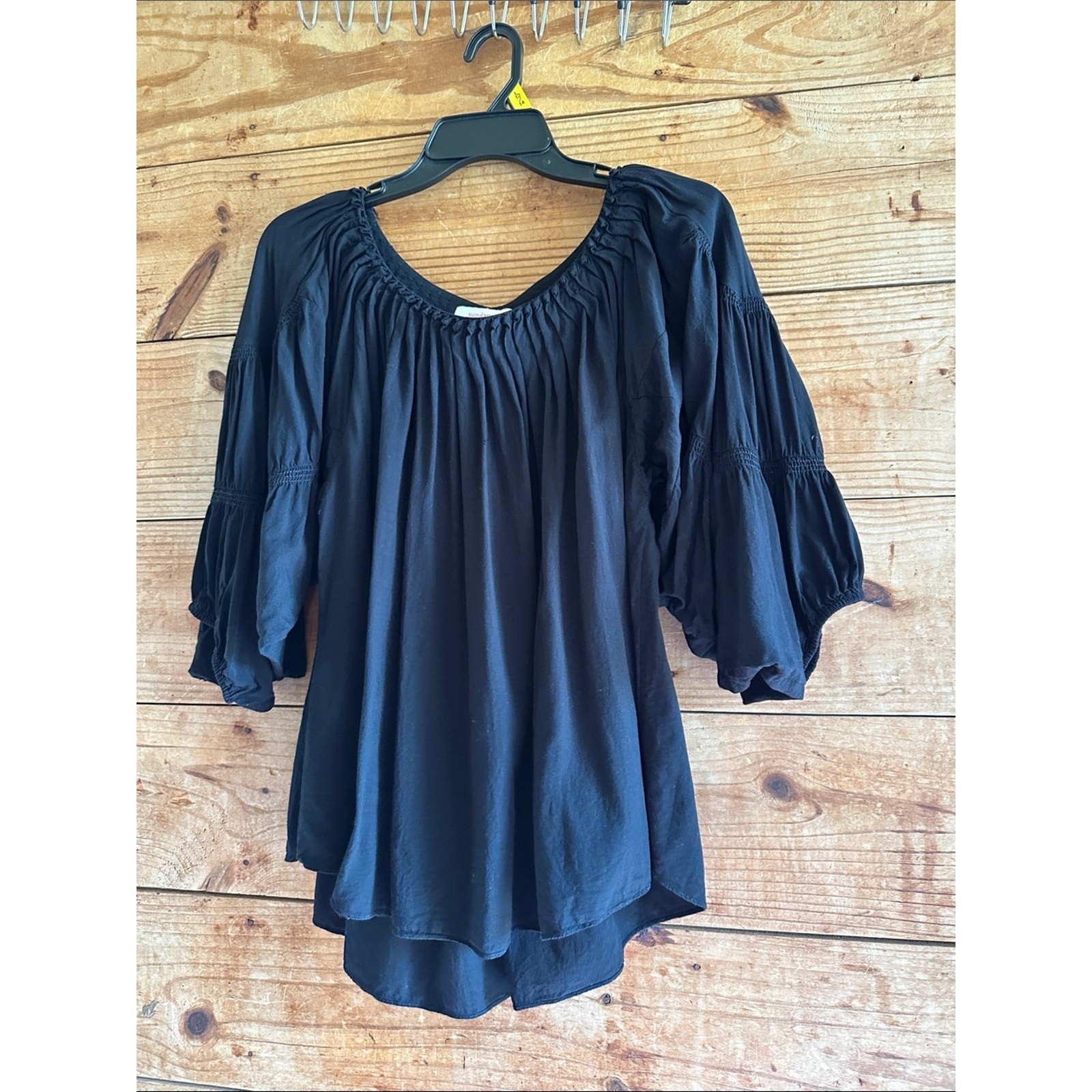 Sundance Sweet Serenade Peasant Top In Black