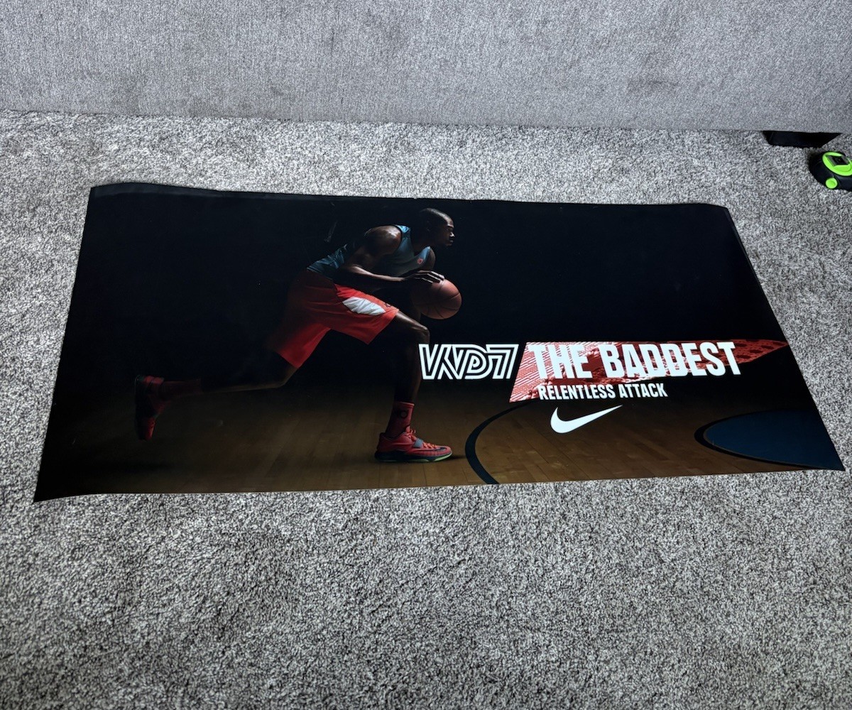 Nike Kevin Durant KD 7 Promo Foot Locker Store Display Poster Sign Rare 2014 Nike Kevin Durant KD 7 Promo Foot Locker Store Display Poster Sign Rare 2014