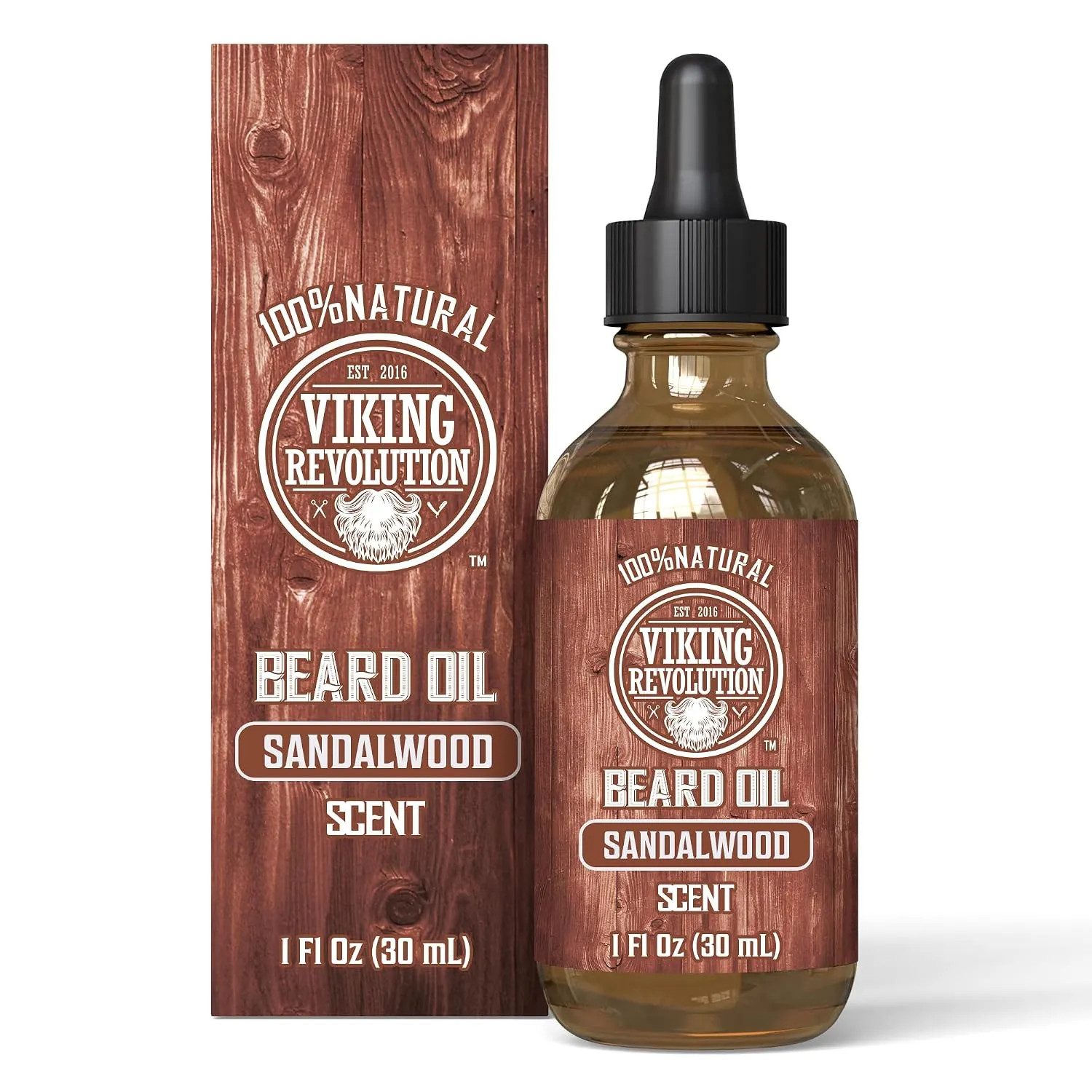 Viking Revolution Beard Oil Sandalwood Scent 1 fl oz Grooming Moisturizer