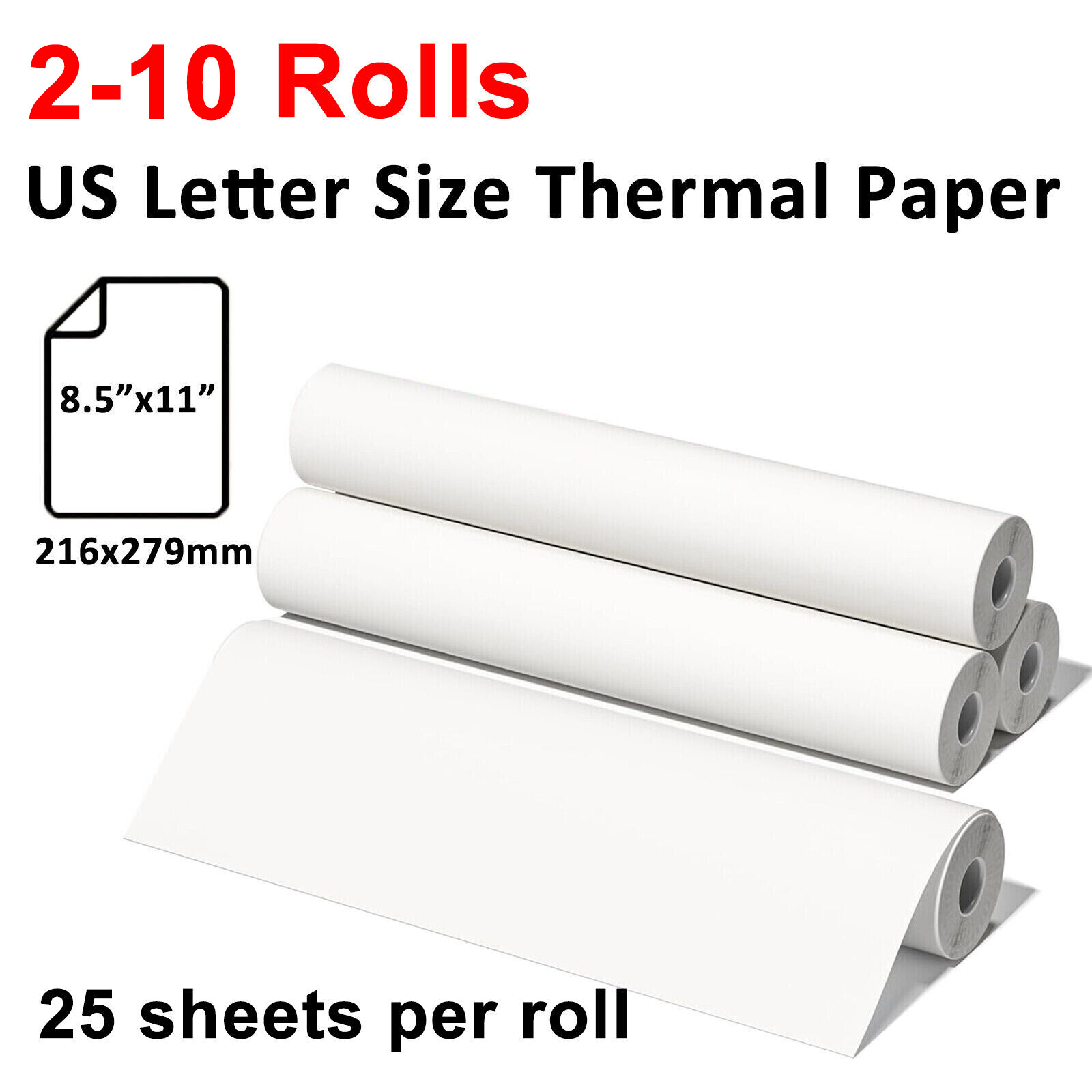 2-10 Rolls Thermal Printer Paper 8.5