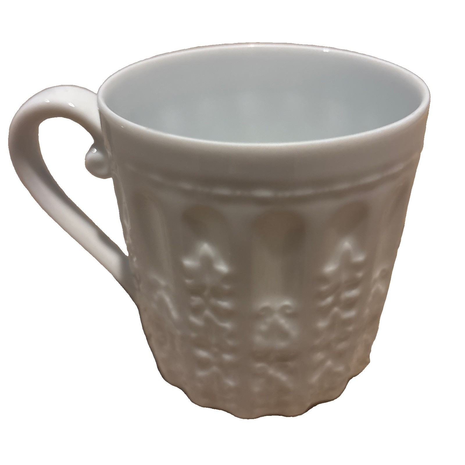 Bernardaud France Louvre Pattern White Mug w/ Printed Backstamp Bernardaud France Louvre Pattern White Mug w/ Printed Backstamp