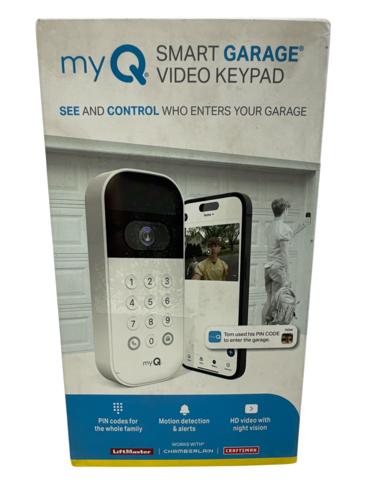 Chamberlain my Q Smart Garage Video Keypad White MYQ-K40TXXW New