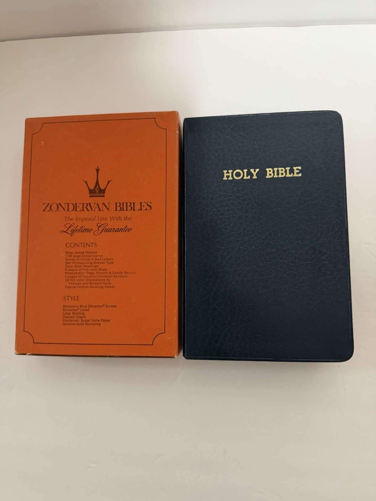 Vintage 1974 Zondervan Holy Bible Red Letter Text New In Box Blue Cover Vintage 1974 Zondervan Holy Bible Red Letter Text New In Box Blue Cover