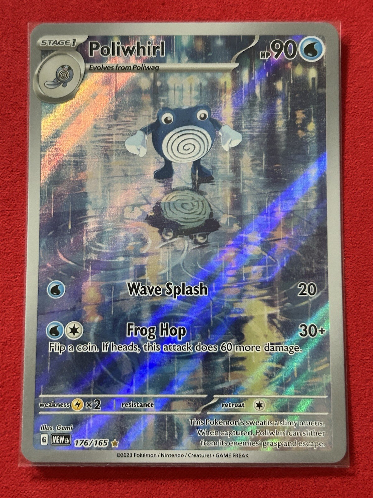 Pokémon Poliwhirl 176/165 SV 151 Illustration Rare IR Full Art Holo NM