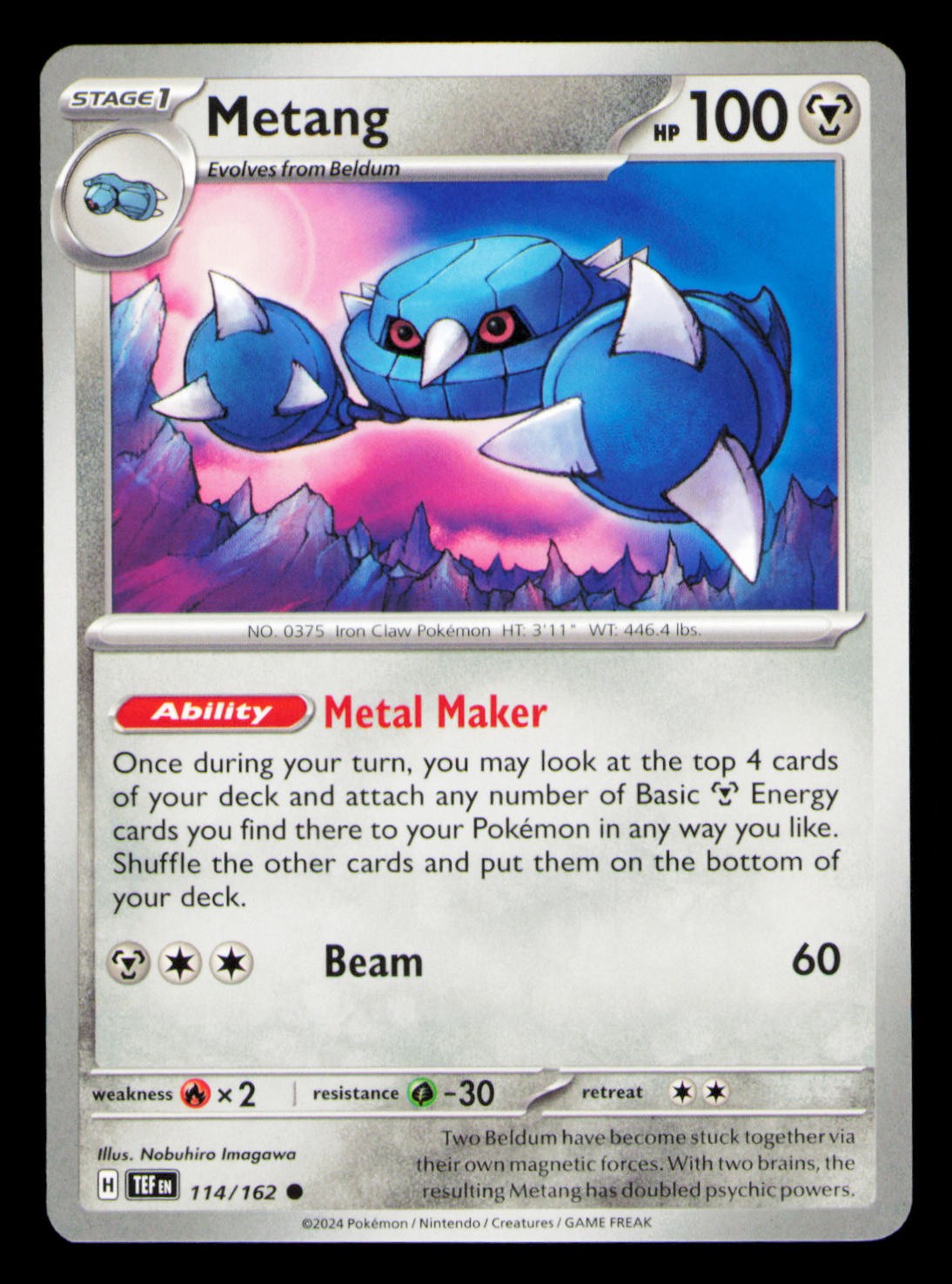 2024 Pokemon Metang 114/162 Common Temporal Forces NM