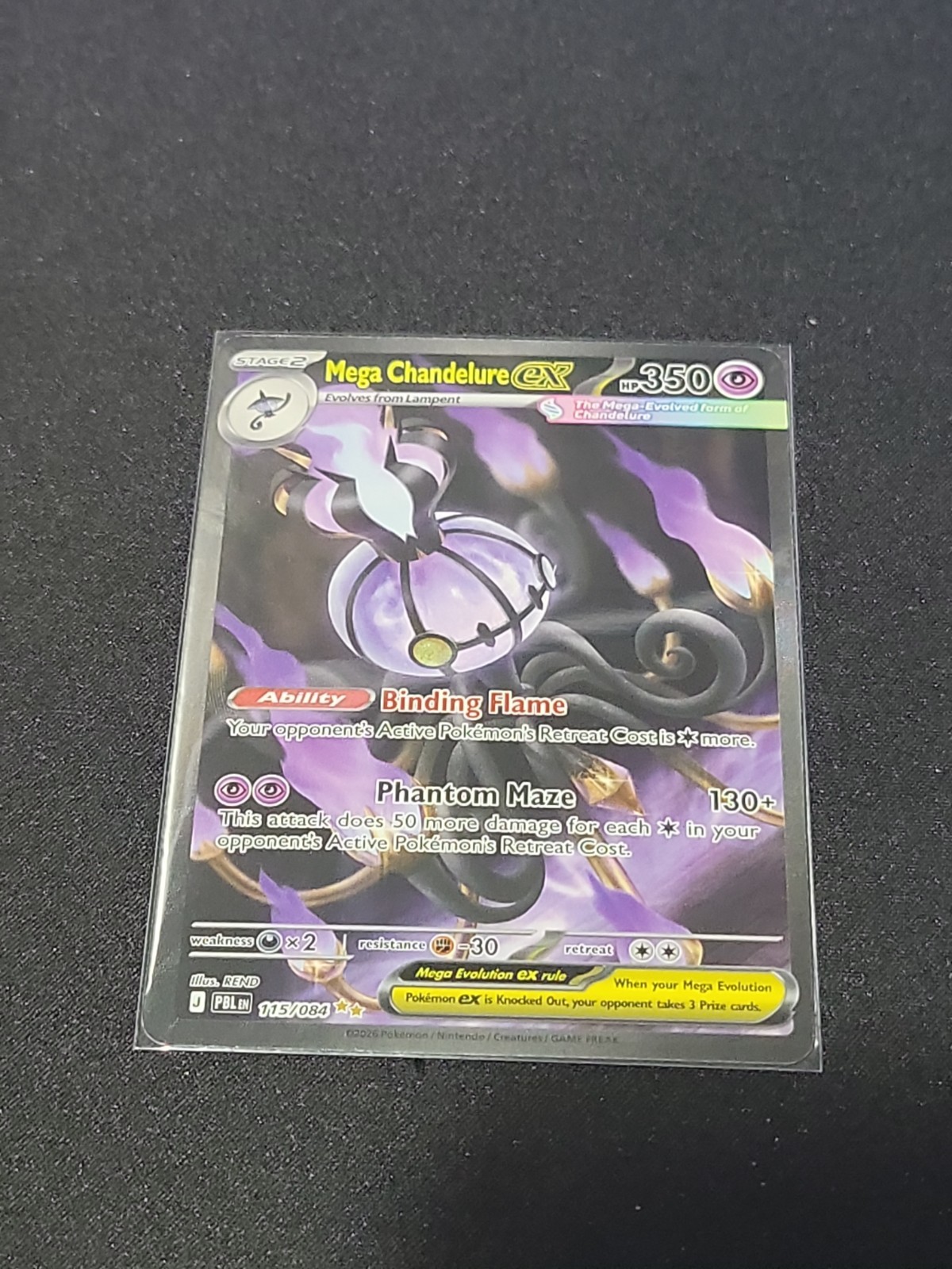 Mega Chandelure ex 115/084 Me05: Pitch Black Holo