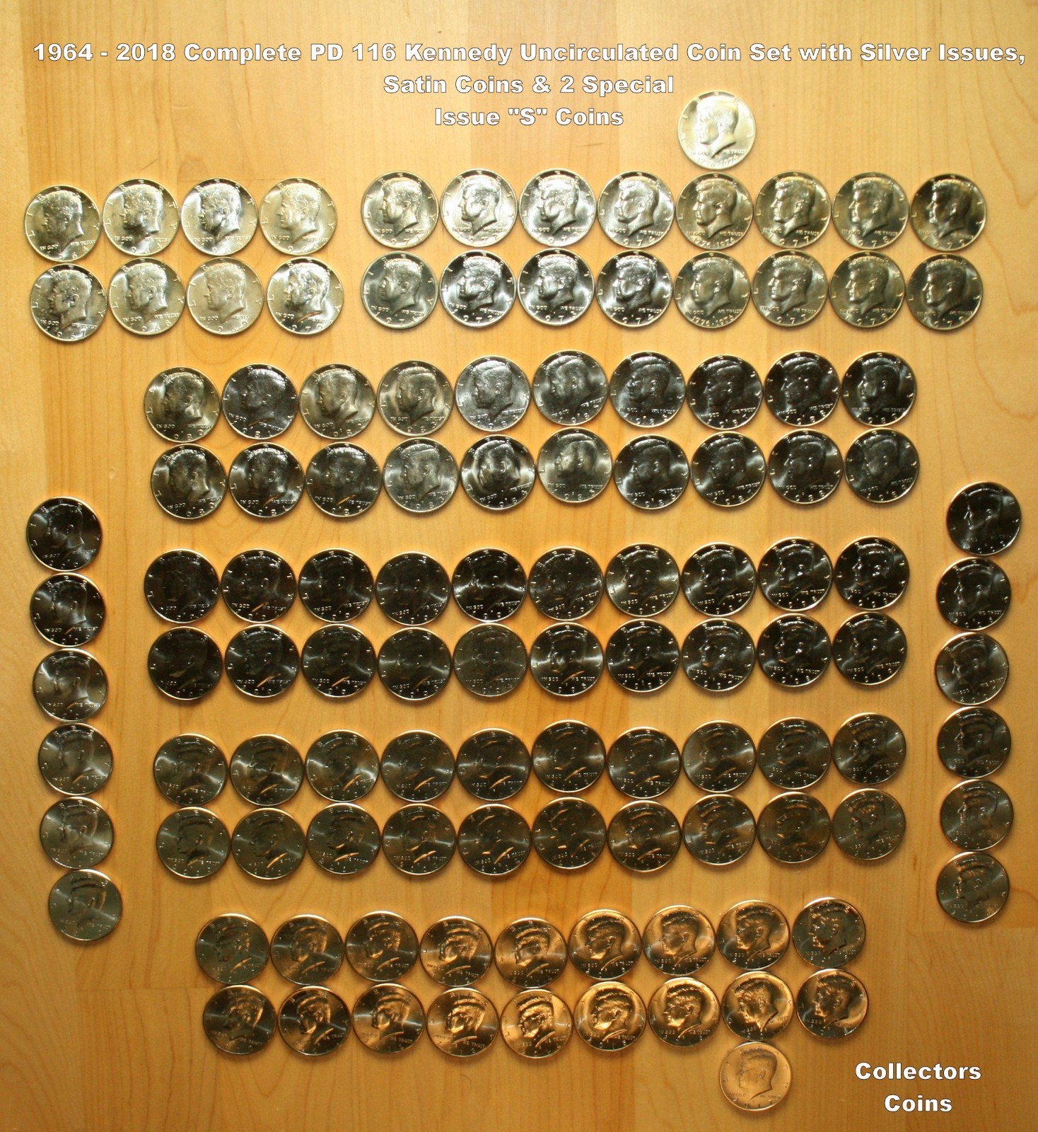 1964 - 2026 Kennedy Half P&D 132 Coin COMPLETE Uncirculated & Satin Set wSilver
