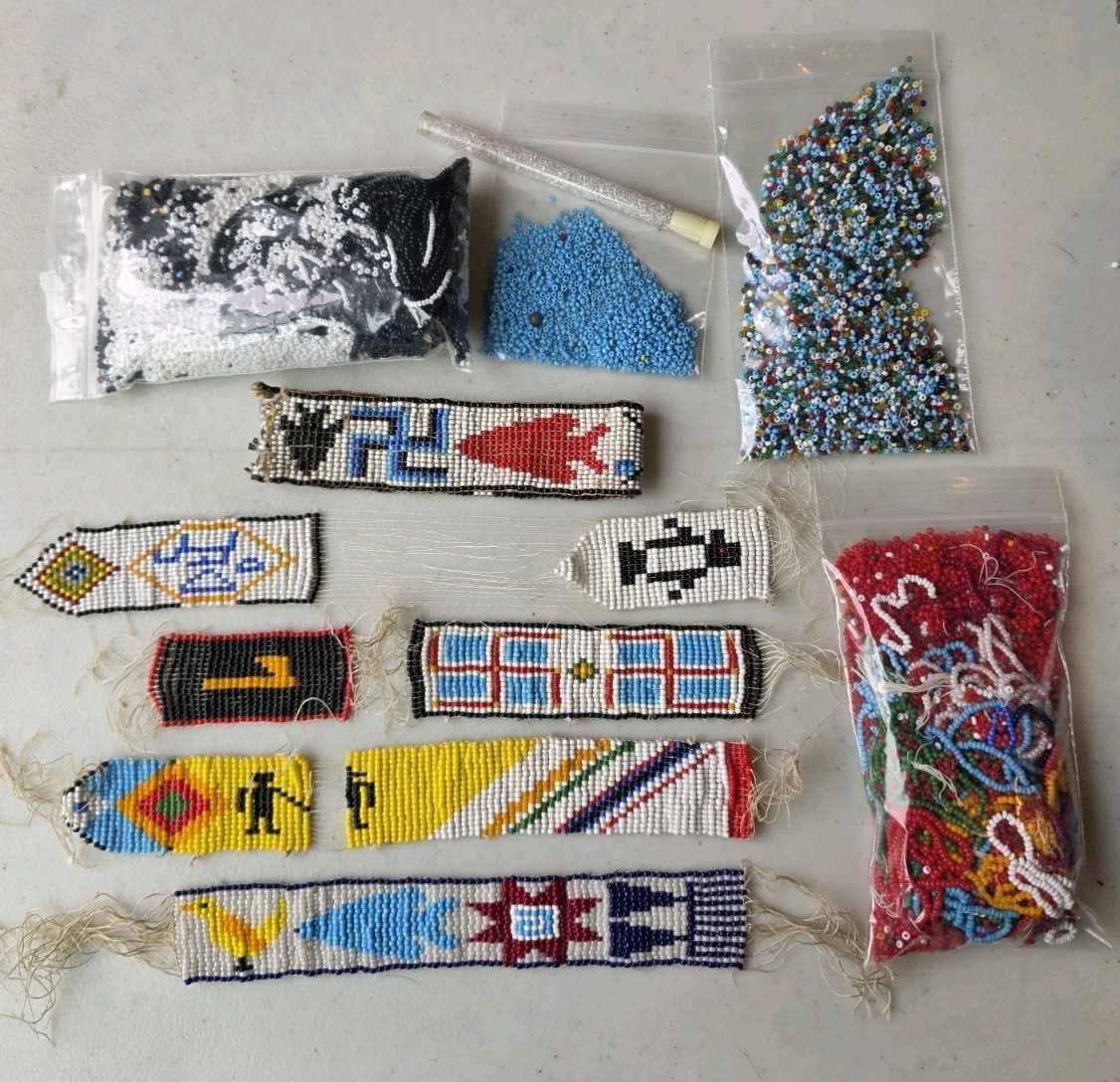 vintage antique Native American beadwork Parts Pre 1940 