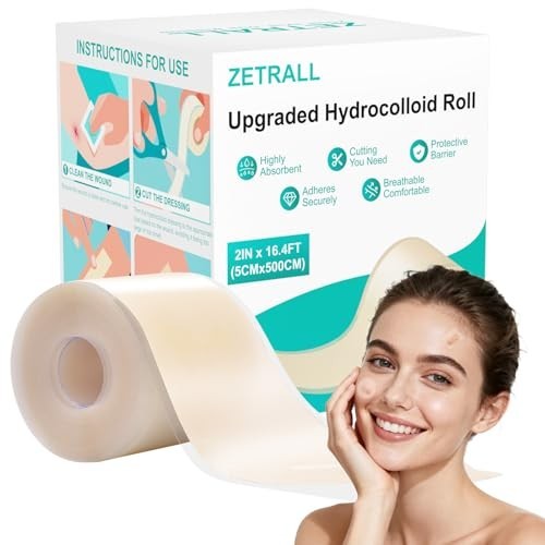 Skin-Friendly Hydrocolloid Bandage Roll - Extra-Large 2in x 16.4ft for Easy Care Skin-Friendly Hydrocolloid Bandage Roll - Extra-Large 2in x 16.4ft for Easy Care