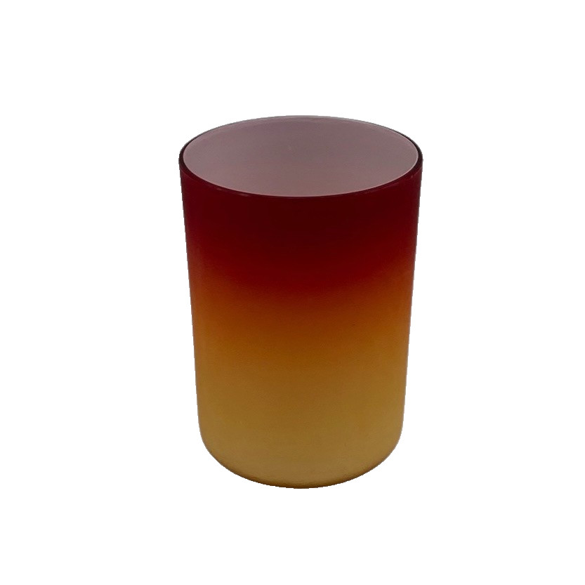 Antique Hobbs Brockunier Wheeling Peachblow Glass Tumbler Glossy Coral Yellow Antique Hobbs Brockunier Wheeling Peachblow Glass Tumbler Glossy Coral Yellow