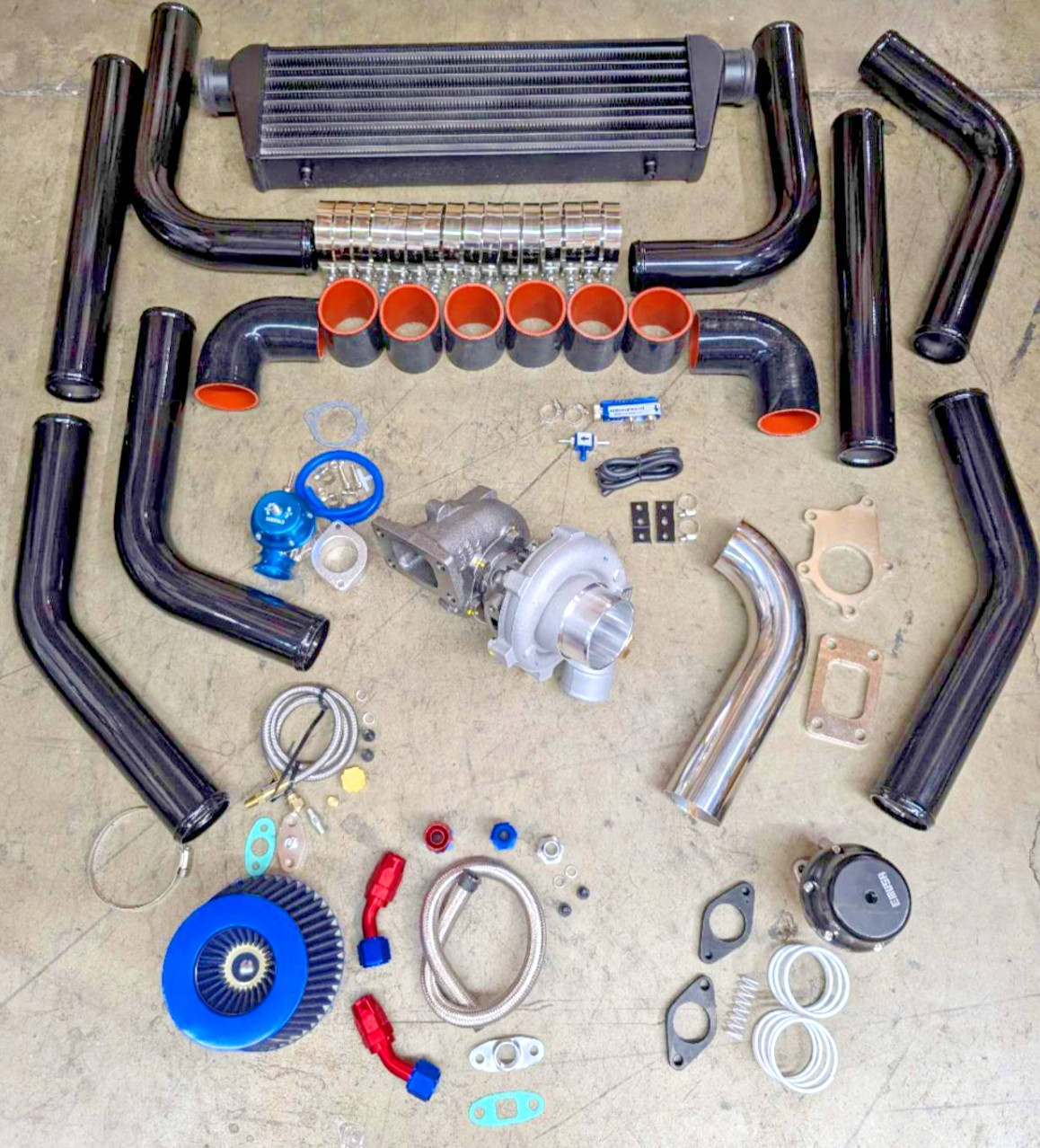 100HPS UPGRADE T3/T4 TURBO INTERCOOLER PIPING KIT F150 MUSTANG GT V6 V8 3.8L 5.0