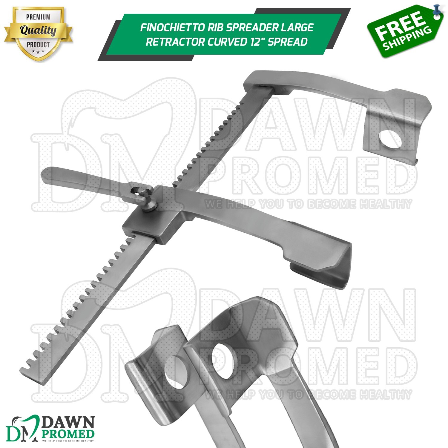 Finochietto Rib Spreader Retractor Curved 2-3/4\