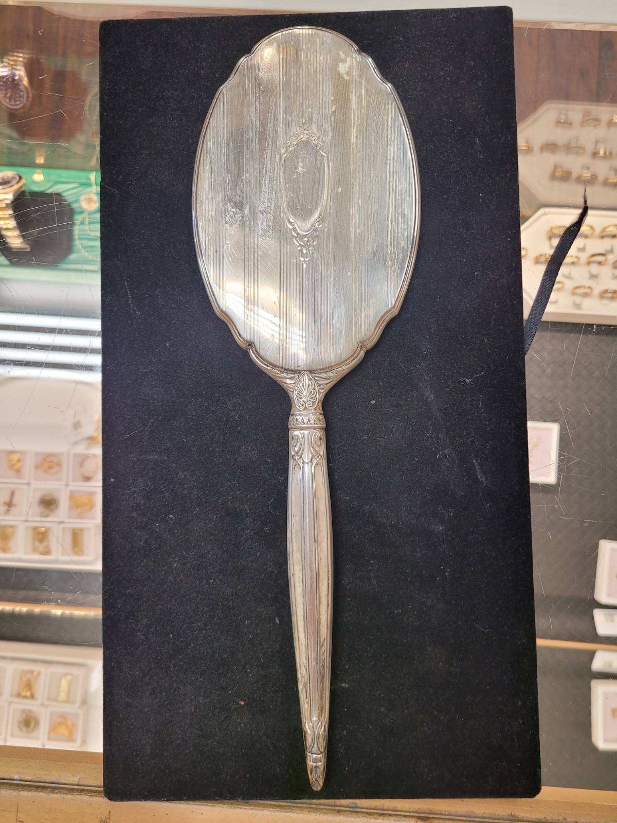 VINTAGE Grooming Set Hand Mirror & Brush Sterling Silver 925- 375 GRAMS TOTAL