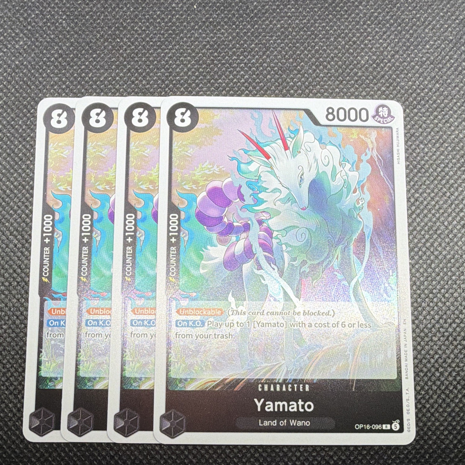Playset One Piece TCG Yamato OP16-096 EN Black Foil x4