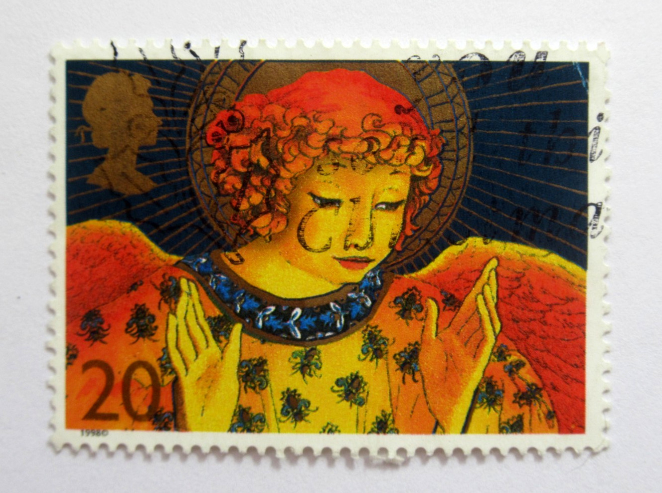 Great Britain Stamp Scott 1834 Christmas Angel 20p 1998 Used NG